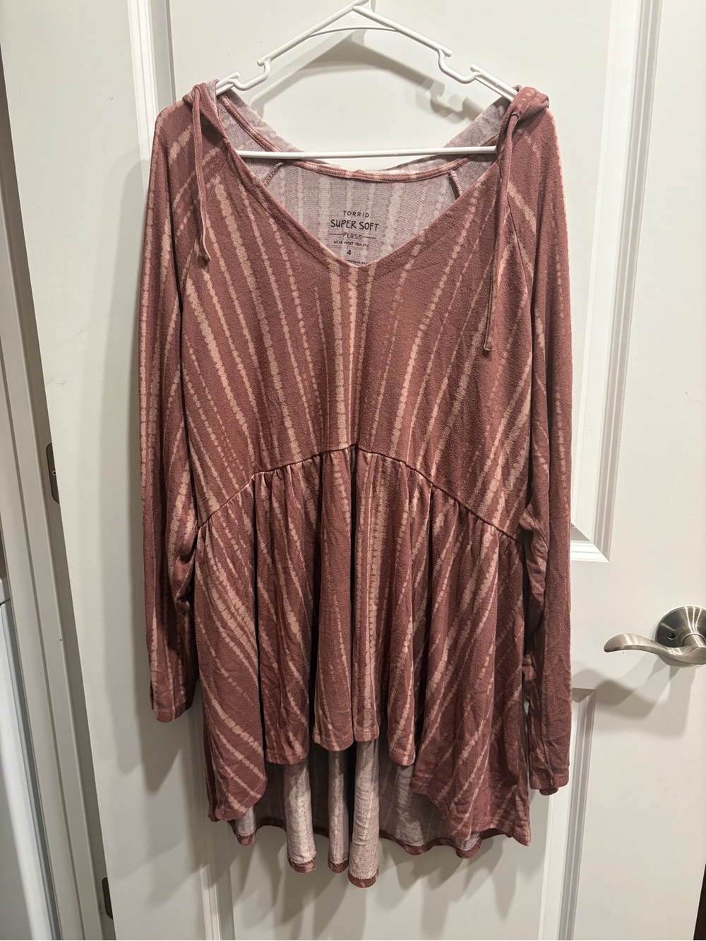 Torrid Super Soft Sleep Shirt Womens 4XL Hooded Long Sleeve Knit Comfy